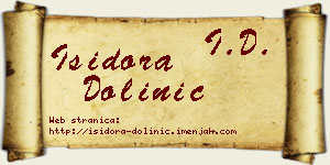 Isidora Dolinić vizit kartica